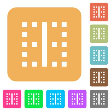 Yuvarlatılmış kare canlı renkli arka planlar üzerinde düz simgeler dikey kenarlık.