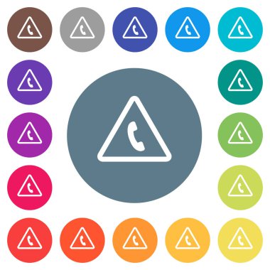 Acil arama düz beyaz simgeleri yuvarlak renkli arka planlar. 17 arka plan renk değişimleri dahil.