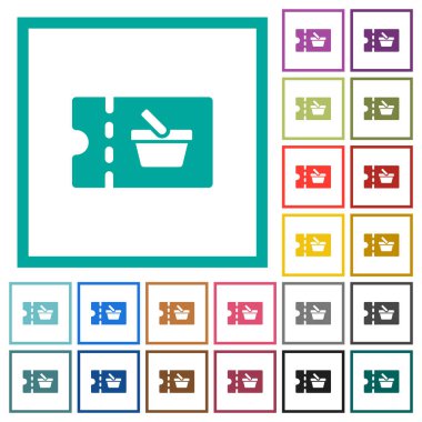 indirim kupon düz renk simgeleri çeyreği kare beyaz arka plan üzerinde ile alışveriş