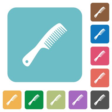 Tarak ile tutamacı beyaz düz kutsal kişilerin resmi renk üzerinde yuvarlak kare arka planlar