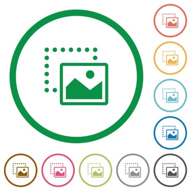 Değil düz yukarıdan aşağıya doğru sürükleyin görüntü renk beyaz arka plan üzerinde yuvarlak özetliyor simgeleri