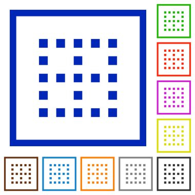 Kare kare beyaz arka plan üzerinde hiçbir kenarlıklar düz renk simgeleri