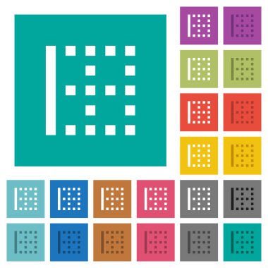 Sol kenarlık çok düz simgeler düz kare arka plan üzerinde renkli. Beyaz ve koyu kutsal kişilerin resmi varyasyon hover veya etkin efektleri dahil.