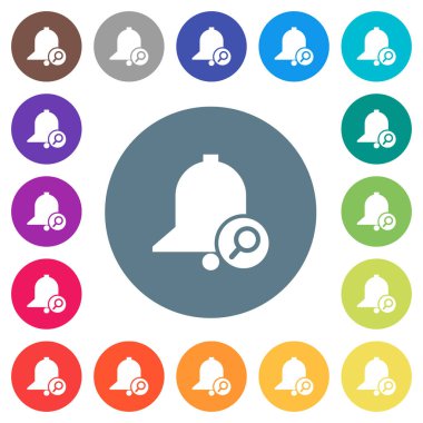 Uyarı mektubu yuvarlak renkli arka planlar üzerinde düz beyaz simgeler bulmak. 17 arka plan renk değişimleri dahil.