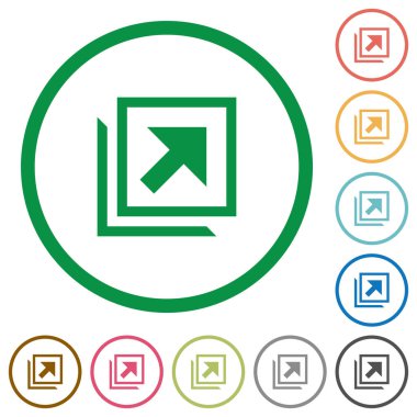 Açık içinde yeni pencere düz renk simgeleri beyaz arka plan üzerinde yuvarlak özetliyor