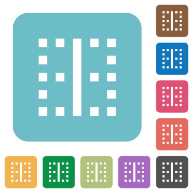 Dikey kenarlık beyaz düz simgeler renk üzerinde yuvarlak kare arka planlar