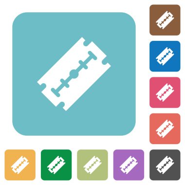 Jilet beyaz düz simgeler renk üzerinde yuvarlak kare arka planlar