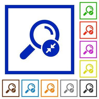 Arama daralma sonuçları kare kare beyaz arka plan üzerinde düz renk simgeleri