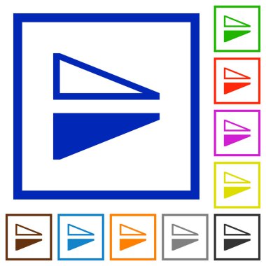 Kare kare beyaz arka plan üzerinde dikey düz renk simgeler çevirin