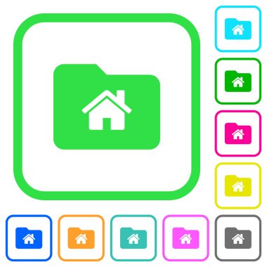 Beyaz arka plan üzerinde eğri sınırları giriş klasörü canlı renkli düz simgeler