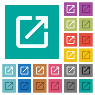 Uygulama çok düz simgeler düz kare arka plan üzerinde renkli Başlat. Beyaz ve koyu kutsal kişilerin resmi varyasyon hover veya etkin efektleri dahil.