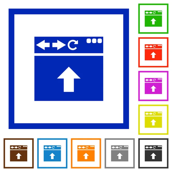 Navigateur Défiler Vers Haut Des Icônes Couleur Plates Dans Des — Image vectorielle