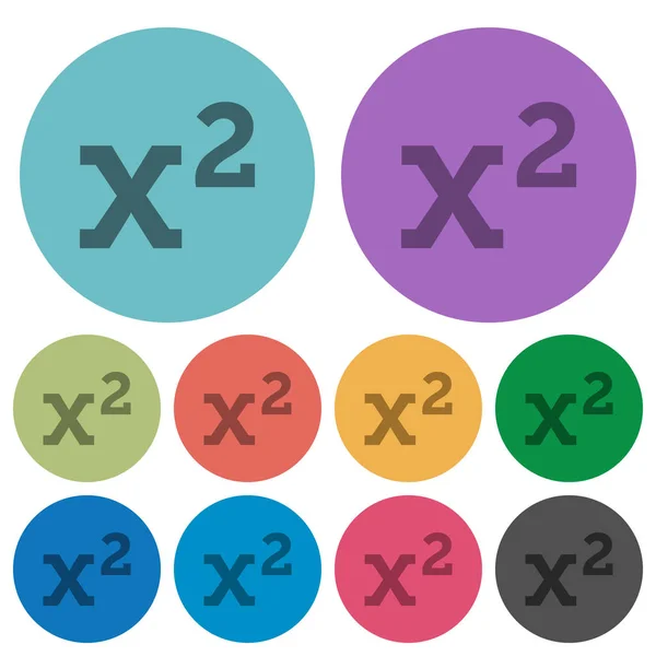 Mathematik Exponentiation Dunklere Flache Symbole Auf Rundem Hintergrund — Stockvektor