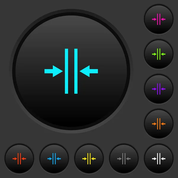 Adjust Text Column Gutter Dark Push Buttons Vivid Color Icons — Stock Vector