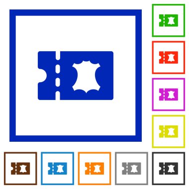 Deri ürünleri indirim kupon düz renk simgeleri beyaz arka plan üzerinde kare kare
