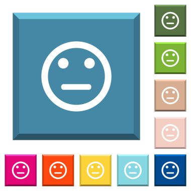 Nötr ifade beyaz simgeleri çeşitli moda renklerde ucu keskin kare düğmeleri