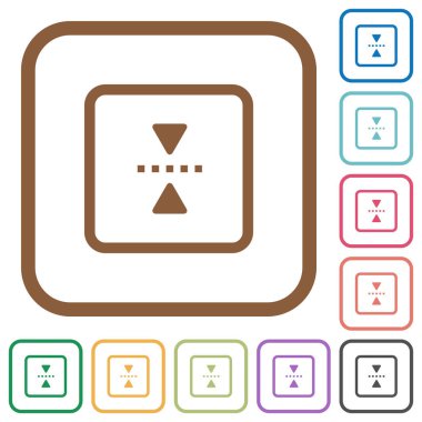 ayna nesnenin yatay eksen basit simgeler renk etrafında kare kare beyaz arka plan üzerinde yuvarlak