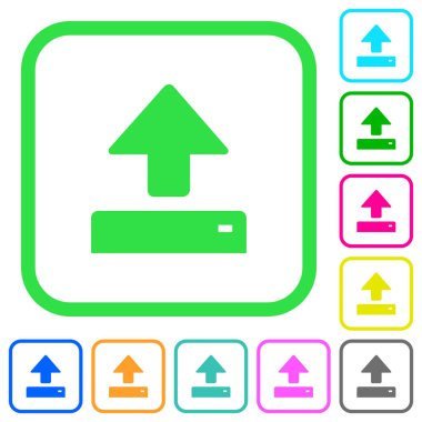 Açık canlı renkli düz simgeler beyaz arka plan üzerinde eğri sınırları içinde