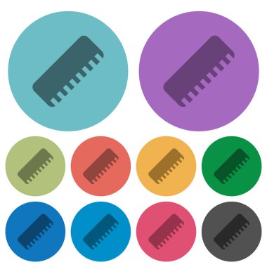 Yuvarlak cetvel koyu düz simgeler renk arka plan