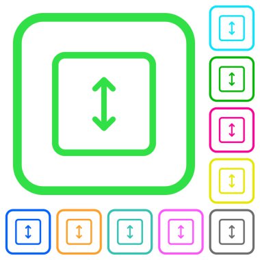 Nesne yüksekliği canlı renkli düz simgeler beyaz arka plan üzerinde eğri sınırları ayarlama