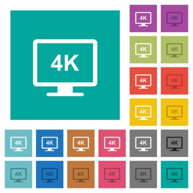 4k çok düz kare arka planlar üzerinde düz simgeler renkte görüntüler. Beyaz ve koyu kutsal kişilerin resmi varyasyon hover veya etkin efektleri dahil.