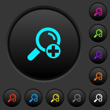 Eklemek yeni dönem karanlık tuşlar ile canlı renkler kutsal kişilerin resmi koyu gri arka plan üzerinde arama