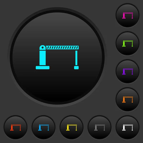 Закрытый Барьер Темные Кнопки Яркими Цветовыми Иконками Темно Сером Фоне — стоковый вектор