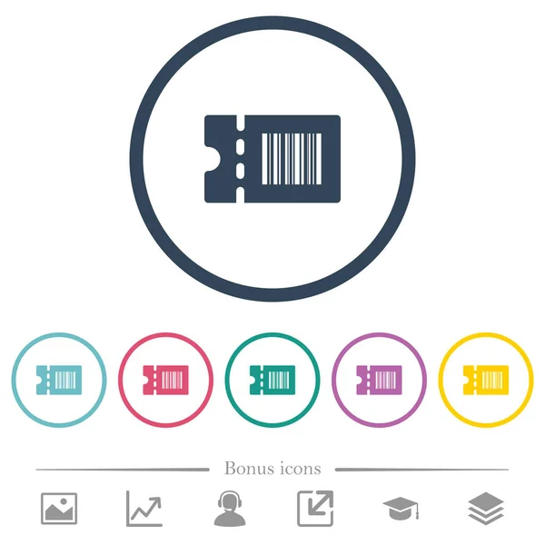 丸いアウトラインのクーポン コード フラット カラー アイコンを割引します ボーナス アイコンが含まれて — ストックベクタ