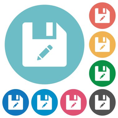 Yuvarlak renkli arka planlar dosya düz beyaz simgeleri yeniden adlandırma