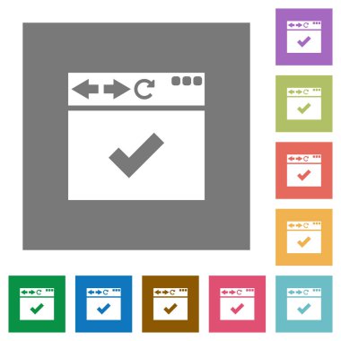 Tarayıcı ok düz simgeler basit renkli kare arka planlar