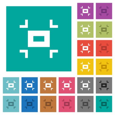 Küçük ekran çok düz simgeler düz kare arka plan üzerinde renkli. Beyaz ve koyu kutsal kişilerin resmi varyasyon hover veya etkin efektleri dahil.