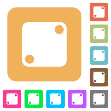 Yuvarlatılmış kare canlı renkli arka planlar üzerinde Domino iki düz simgeler.