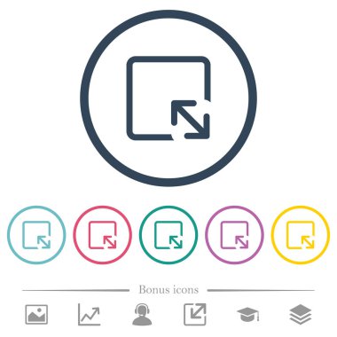 Nesne düz renk simgeleri yuvarlak anahatlar olarak yeniden boyutlandırın. 6 bonus simgeler dahil.