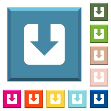 Modaya uygun çeşitli renklerde ucu keskin kare düğmeleri beyaz simgeler İndir