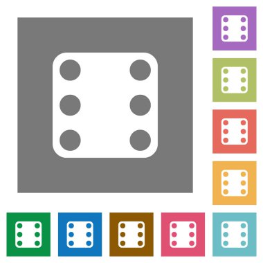 Domino altı düz simgeler basit kare arka planlar renk