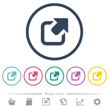 Üst sağ ok düz renk simgeleri yuvarlak özetliyor simgesiyle verin. 6 bonus simgeler dahil.