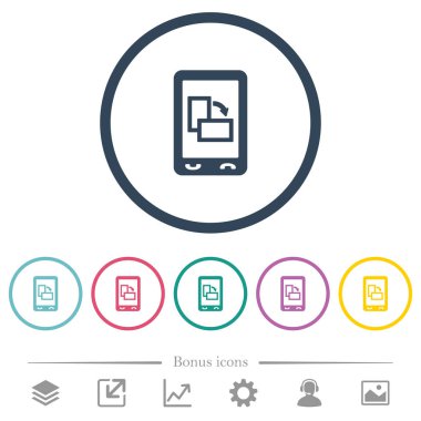 Mobil ekran yönünü düz renk simgeleri yuvarlak anahatlar olarak değiştirin. 6 bonus simgeler dahil.