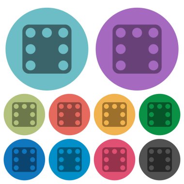 Yuvarlak Domino yedi daha koyu düz simgeler renk arka plan