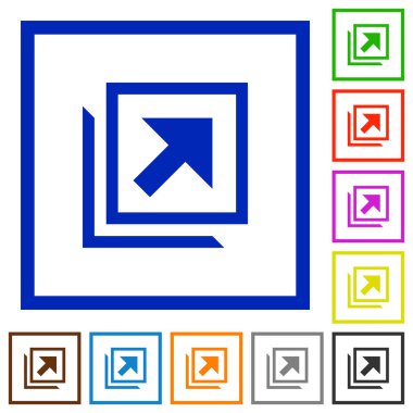 Açık içinde yeni pencere düz renk simgeleri beyaz arka plan üzerinde kare kare