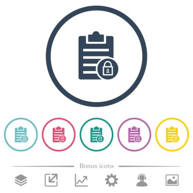 Not kilit düz renkli simgeler yuvarlak özetliyor. 6 bonus simgeler dahil.