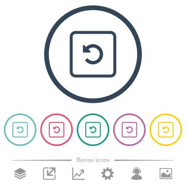 Nesnenin sol düz renk simgeleri yuvarlak anahatlar olarak döndürün. 6 bonus simgeler dahil.