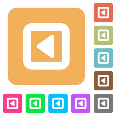 Yuvarlatılmış kare canlı renkli arka planlar üzerinde sol düz simgeleri Değiştir.