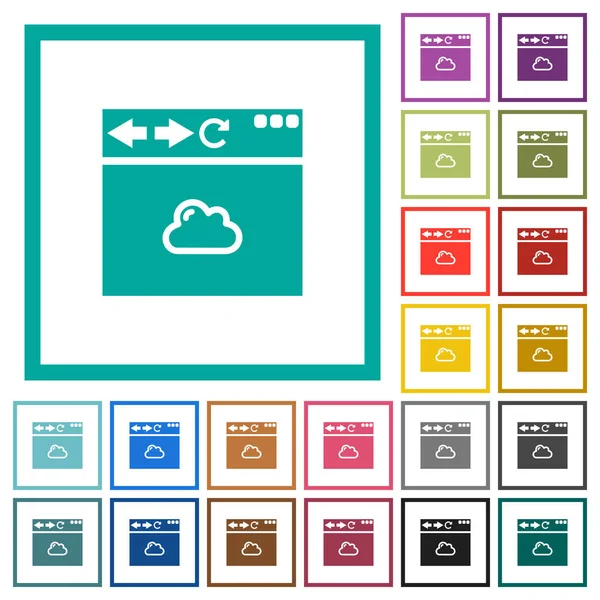 배경에 사분면 프레임 브라우저 클라우드 아이콘 — 스톡 벡터