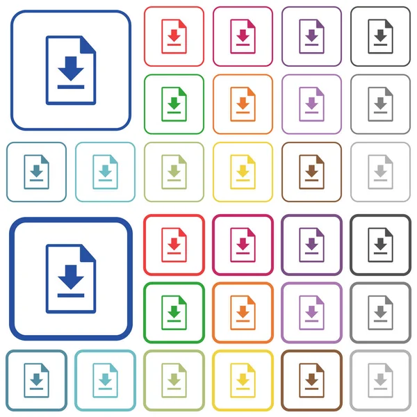 Herunterladen Datei Farbe Flache Symbole Abgerundeten Quadratischen Rahmen Dünne Und — Stockvektor