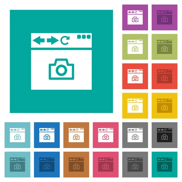 Przechwycić Przeglądarki Ekran Multi Kolorowy Płaski Ikony Zwykły Kwadratowych Tła — Wektor stockowy