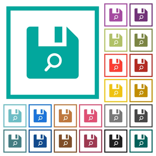 Trouver Fichier Des Icônes Couleur Plates Avec Des Cadres Quadrants — Image vectorielle