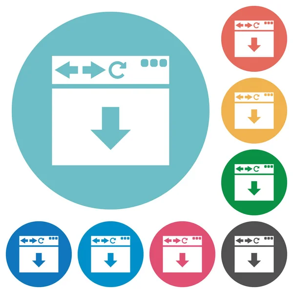 Navigateur Défiler Vers Bas Des Icônes Blanches Plates Sur Fond — Image vectorielle