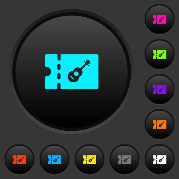 Instrumentenladen Rabattcoupon Dunkle Tasten Mit Lebendigen Farbsymbolen Auf Dunkelgrauem Hintergrund — Stockvektor
