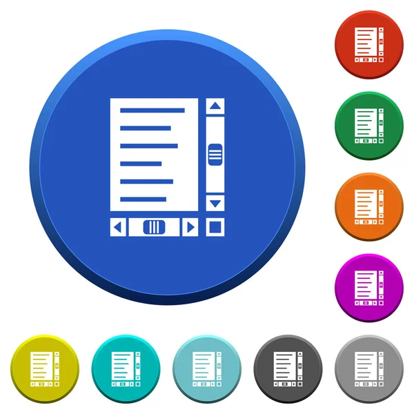 Document Avec Contenu Barres Défilement Couleur Ronde Boutons Biseautés Avec — Image vectorielle