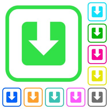 Beyaz arka plan üzerinde eğri sınırları içinde canlı renkli düz simgeler İndir